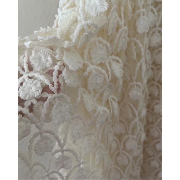 VINTAGE Style Wedding Dress Sleeveless Asymmetric Mini Embroidered White Small - Picture 4 of 7